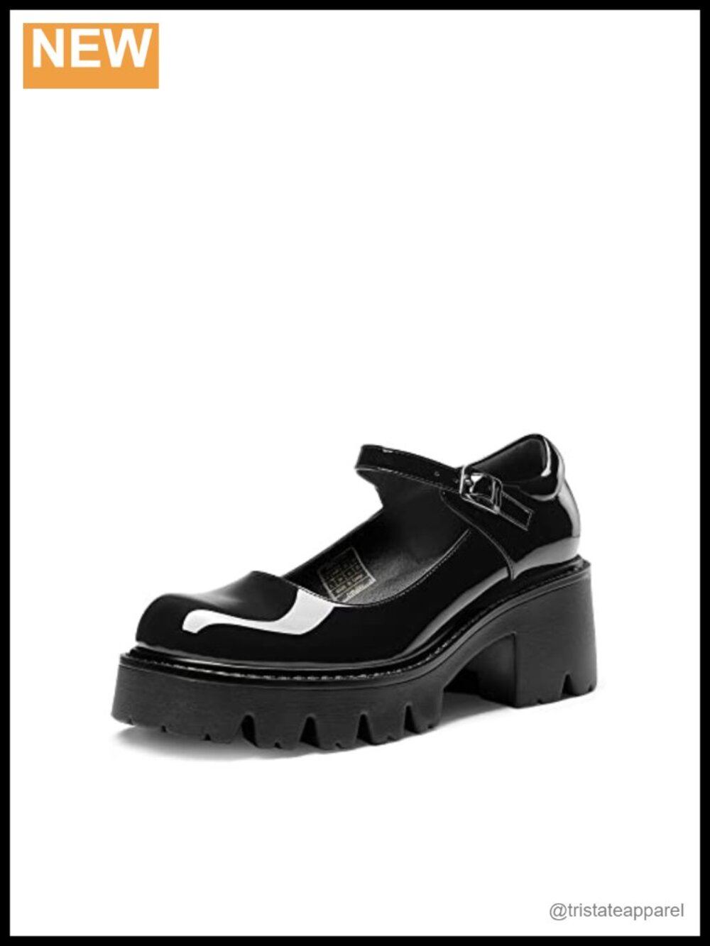Mary Jane Platform Pumps Chunky Block Heel Buckle Strap Round Toe